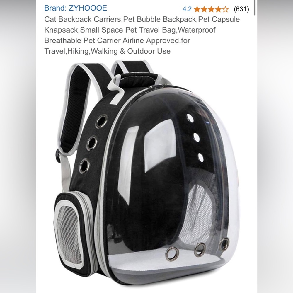 NWOT Amazon Cat Backpack